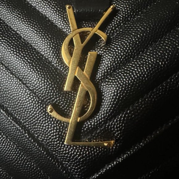 New GENUINE YSL Medium Grain De Poudre Matelasse Chevron Monogram Satchel Bag - Picture 16 of 16